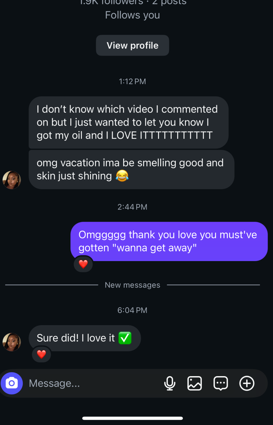 Customer testimonial
